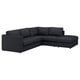 FINNALA Sectional, 4-seat corner, with open end/Tallmyra black/gray