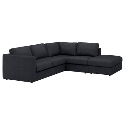 FINNALA Sectional, 4-seat corner, with open end/Tallmyra black/gray