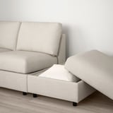 FINNALA Sectional, 4-seat corner, with open end with headrests/Gunnared beige