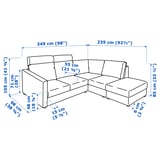 FINNALA Sectional, 4-seat corner, with open end with headrests/Gunnared beige