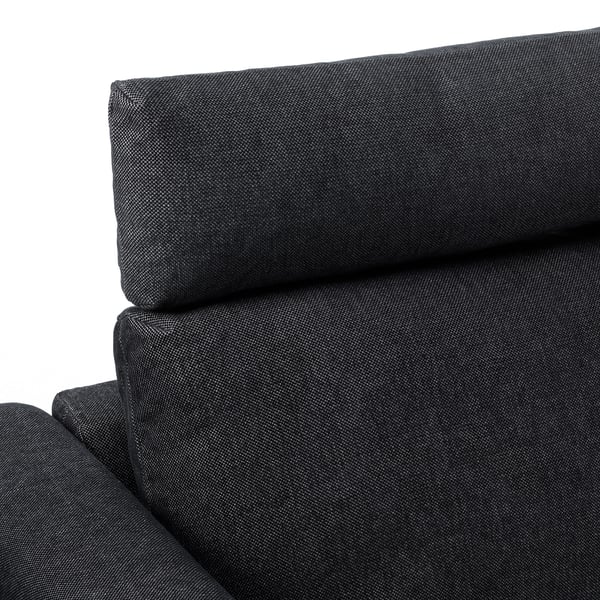 FINNALA Sectional, 4-seat corner, with open end with headrests/Tallmyra black/gray