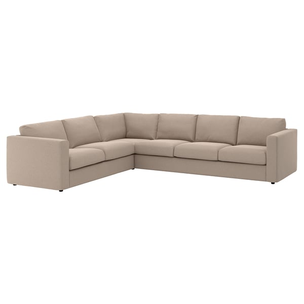 FINNALA sectional sofa, beige, modern design, l-shape, comfortable, fabric upholstery.