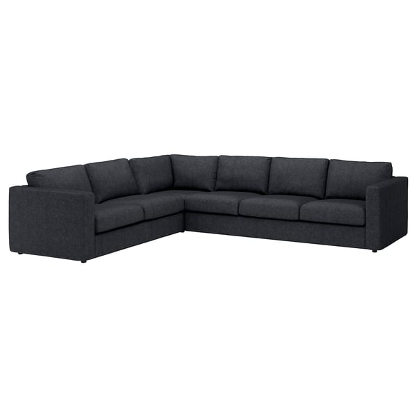 FINNALA Sectional, 5-seat corner, Tallmyra black/gray