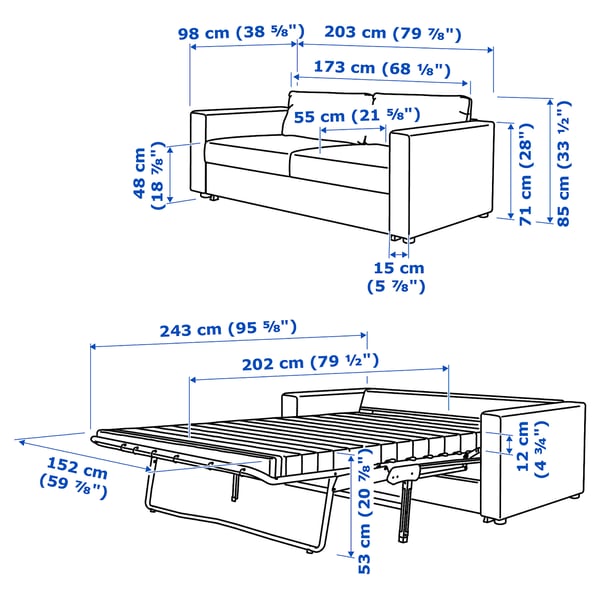 Illustration with measurements for the product: FINNALA.