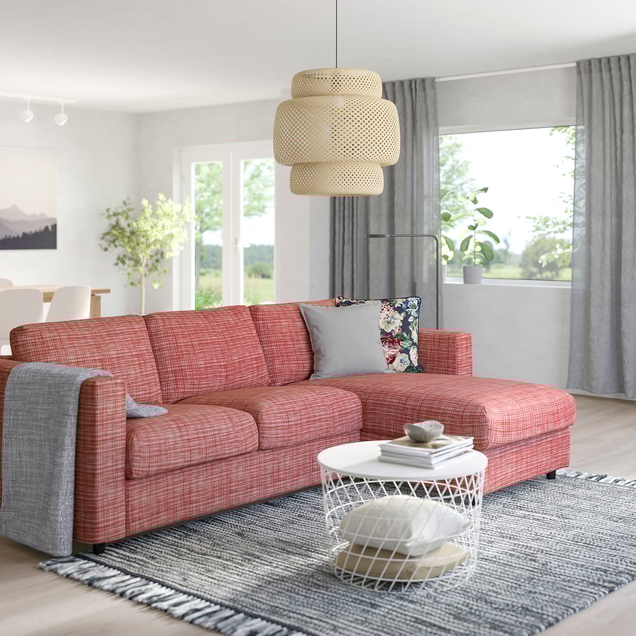 FINNALA sleeper sofa, with chaise/Dalstorp multicolor IKEA
