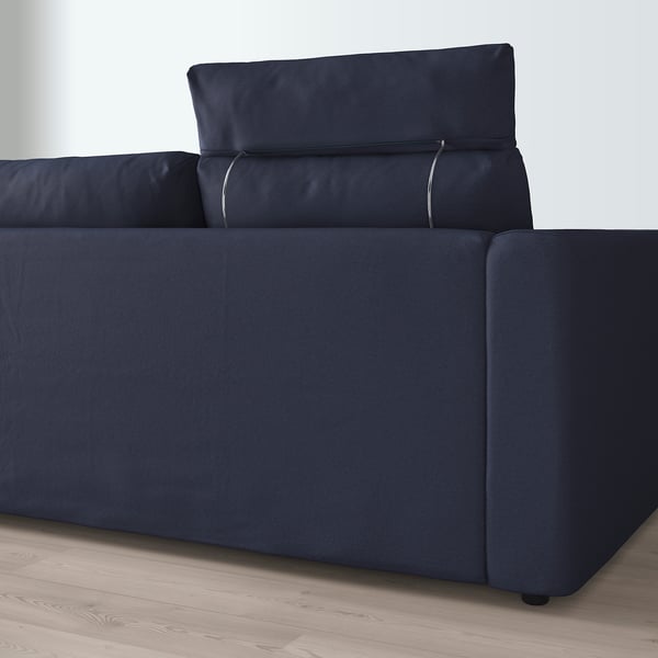 FINNALA Sofa, With chaise with headrest/Orrsta blackblue IKEA