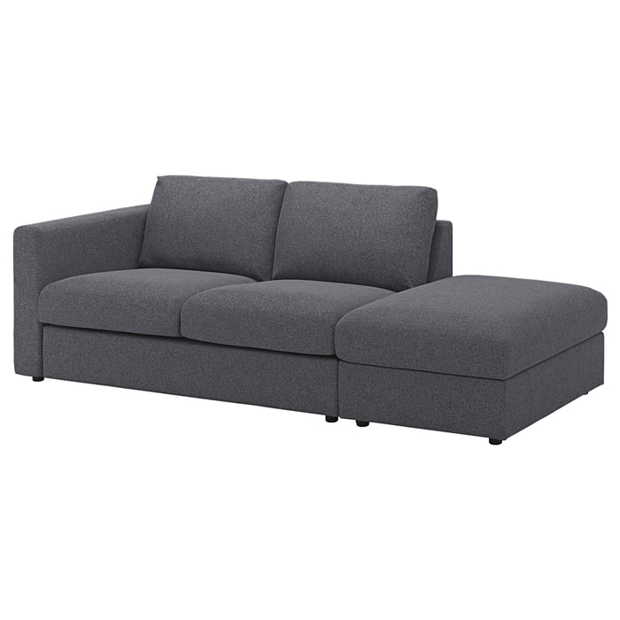 FINNALA sofa, with open end/Gunnared medium gray IKEA