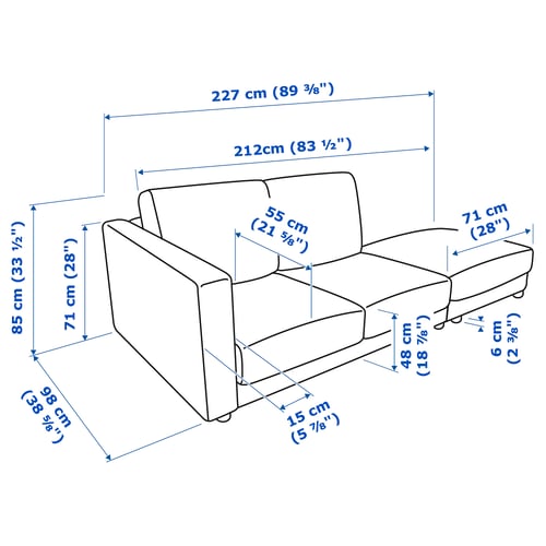 Illustration with measurements for the product: FINNALA.