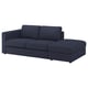 FINNALA sectional sofa in blue, modern design, plush fabric, 2-seater.