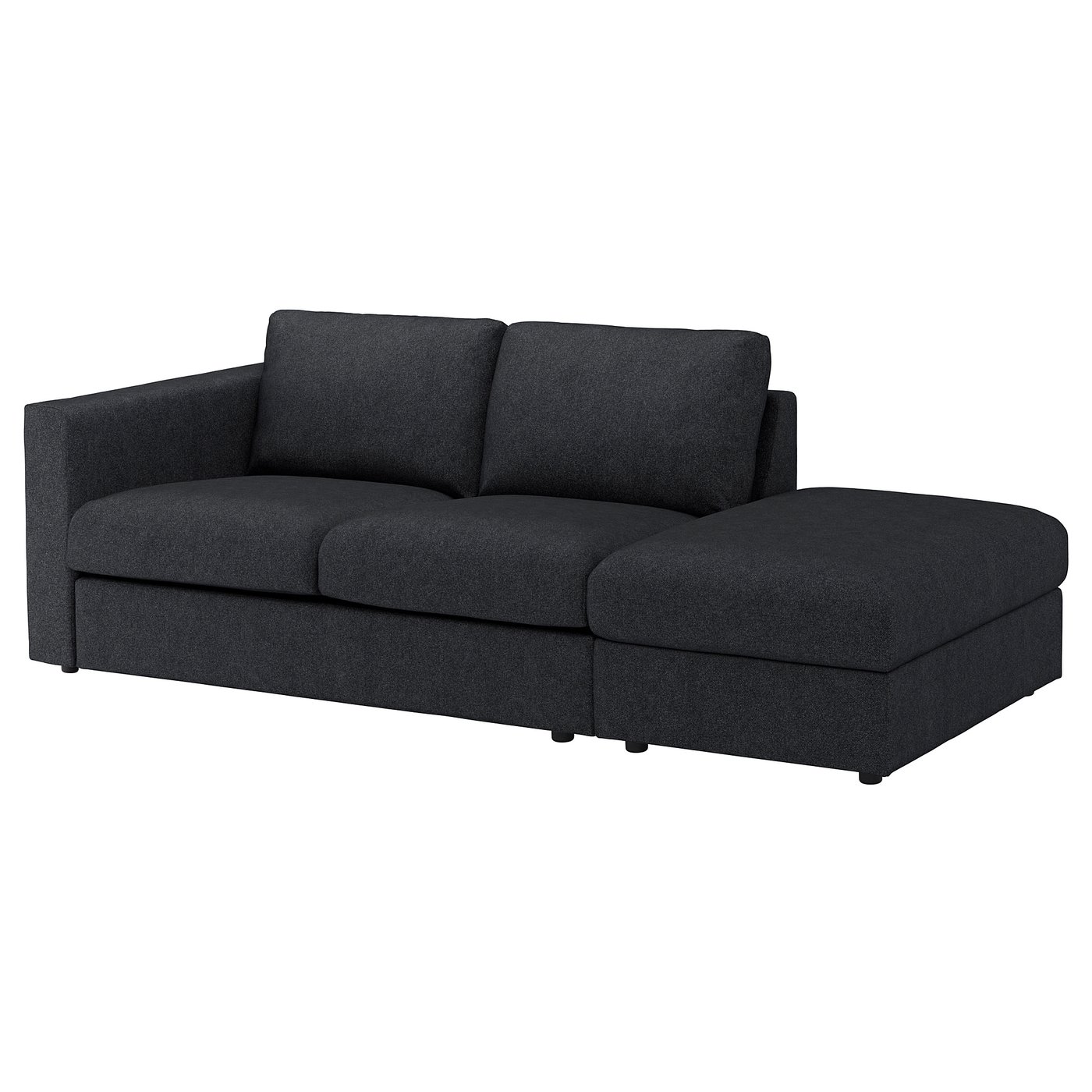 FINNALA sofa, with open end/Tallmyra black/gray - IKEA
