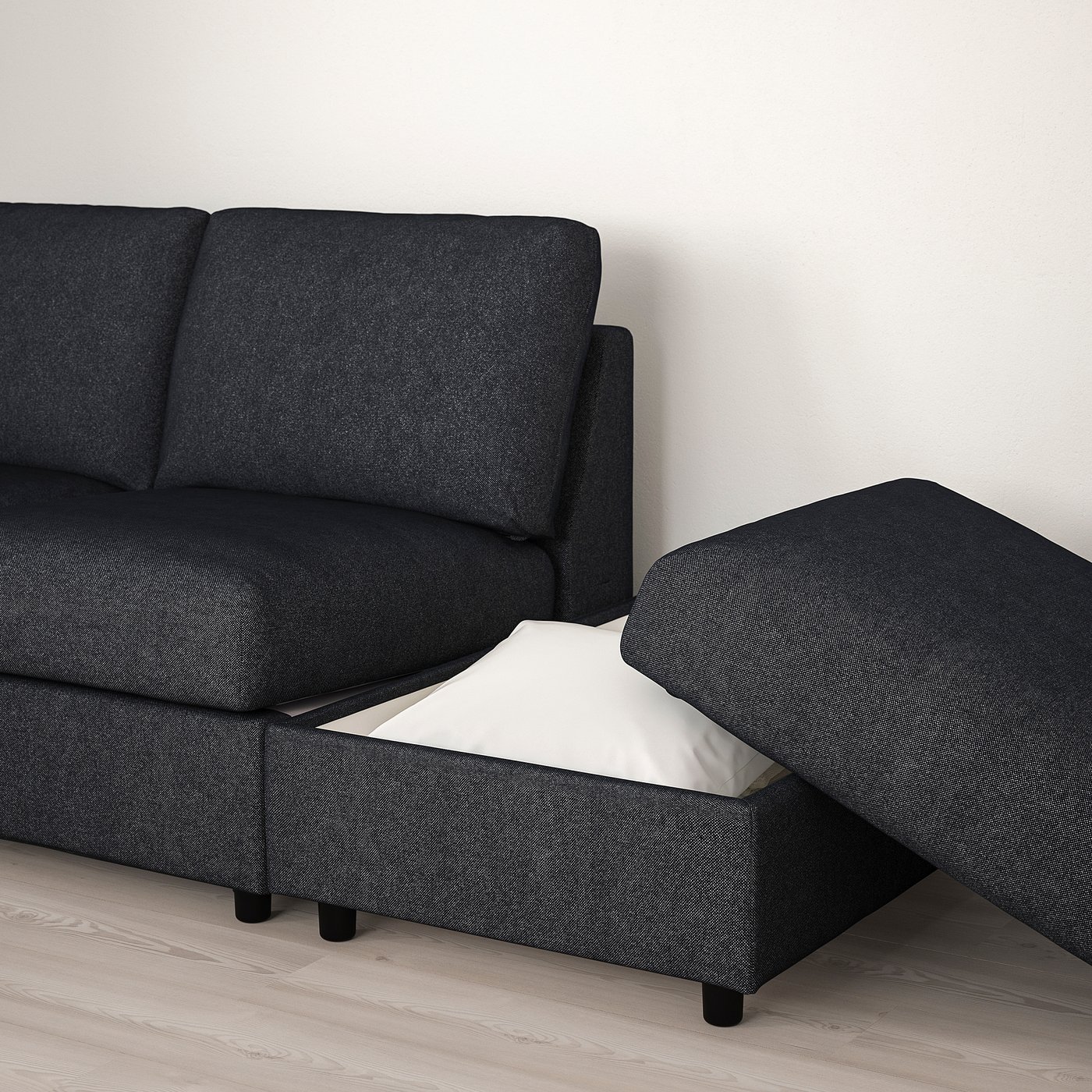 FINNALA sofa, with open end/Tallmyra black/gray - IKEA