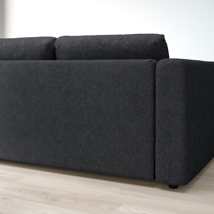 FINNALA sofa, with open end/Tallmyra black/gray IKEA