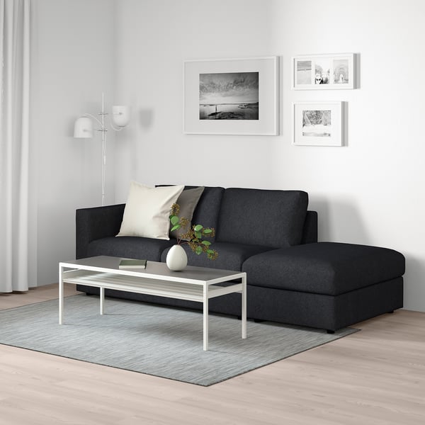 FINNALA Sofa, with open end/Tallmyra black/gray
