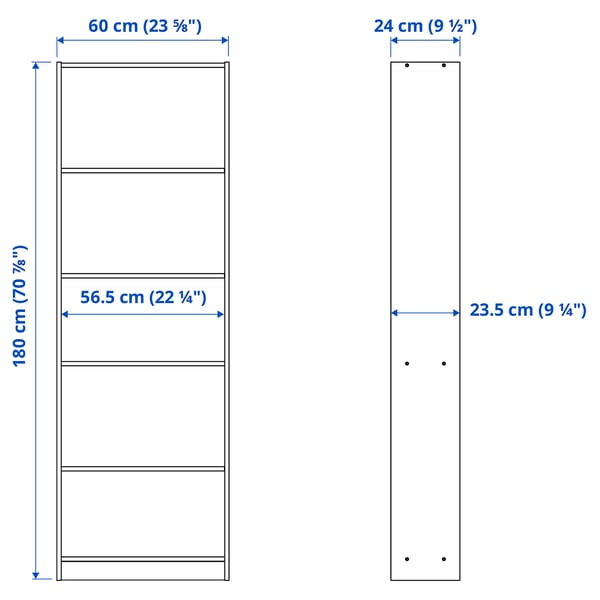 FINNBY Bookcase, black, 23 5/8x70 7/8" IKEA