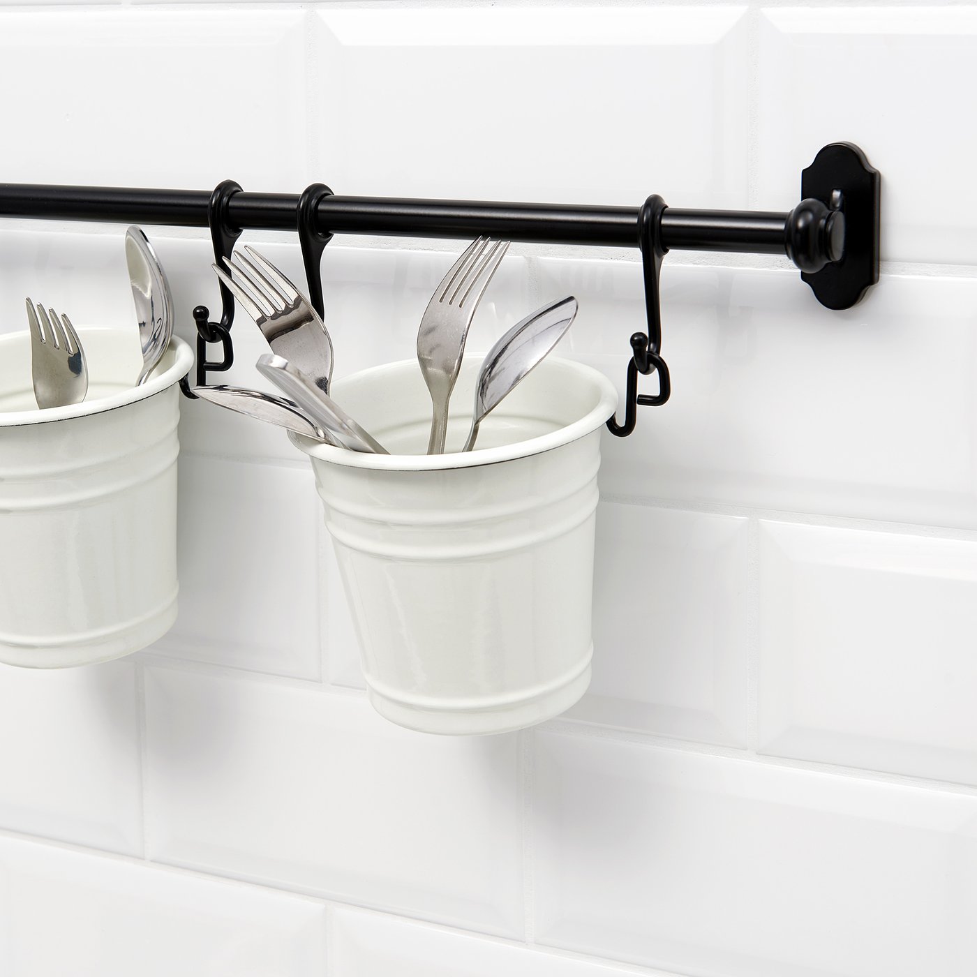 FINTORP Utensil holder, white, black IKEA