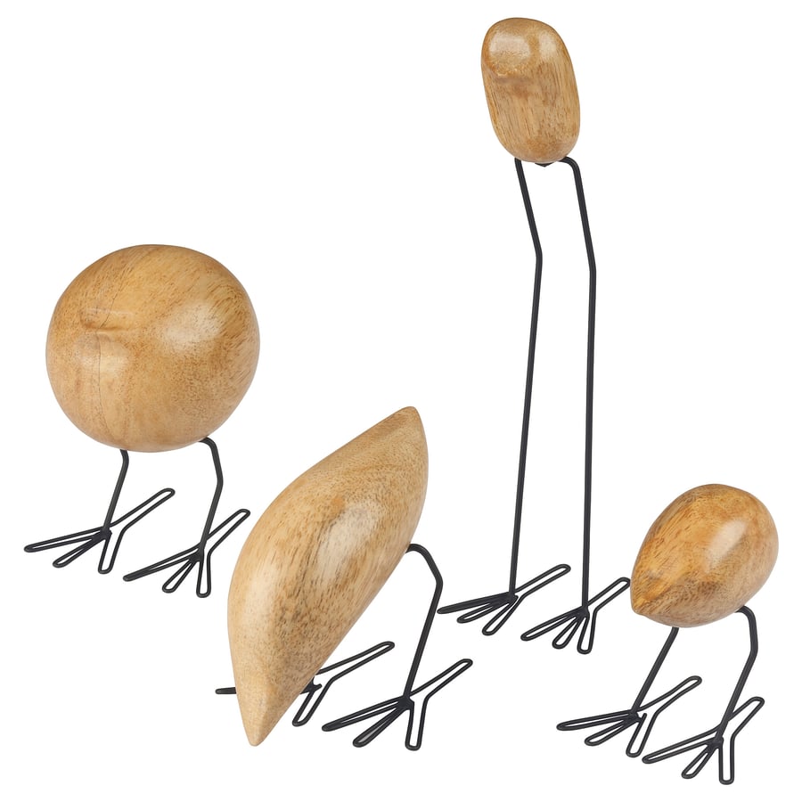 FISKELÄGE Decoration, set of 4, bird, natural IKEA