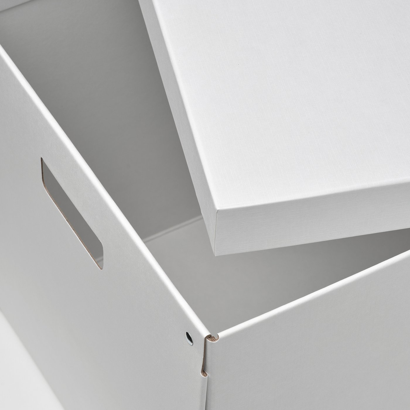 FJÄDERHARV storage box with lid, white, 12 ½x13 ¾x12 ¼