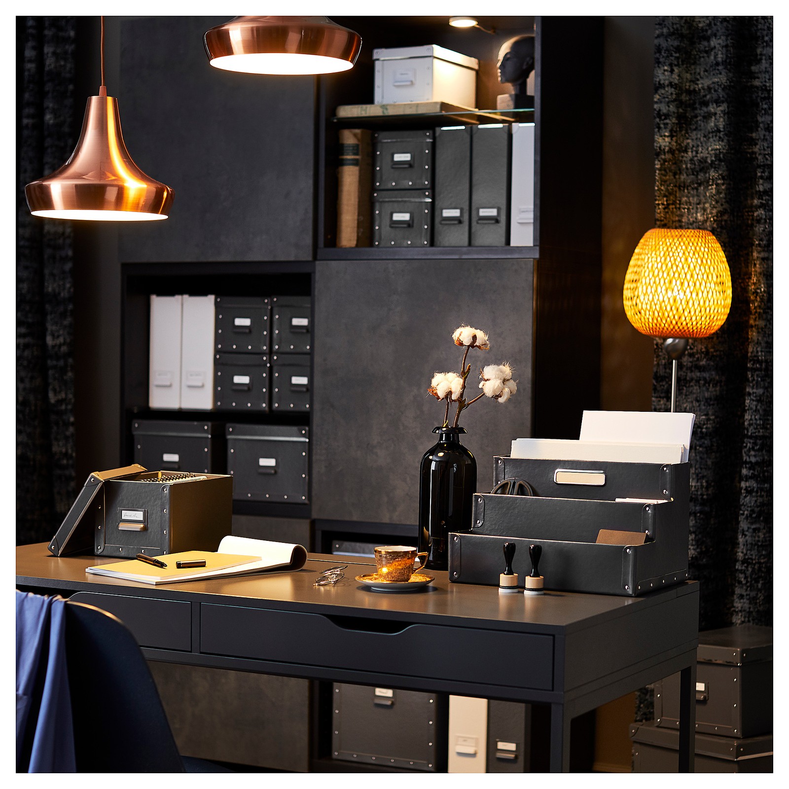 FJÄLLA Desk organizer, dark gray, 13 ¾x8 ¼" IKEA