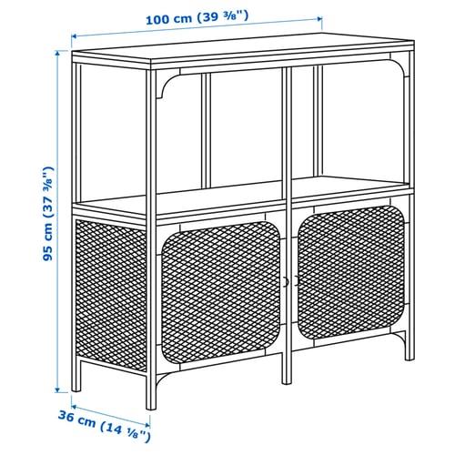 Illustration with measurements for the product: FJÄLLBO.