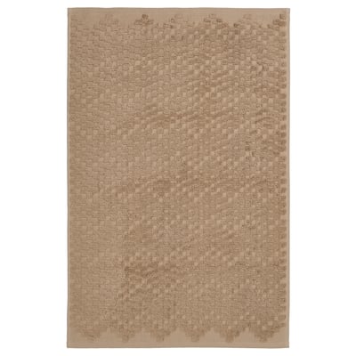 FJÄLLKATTFOT Bath mat, beige, 20x31 "