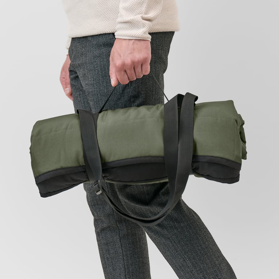 FJÄLLMOTT Picnic blanket, deep green/black, 511/8x667/8" IKEA