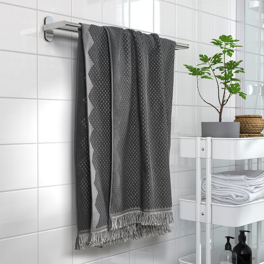FJÄLLSTARR bath sheet, dark gray, 39x59" - IKEA US