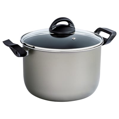 FJÄRSING Pot with lid, gray, 9 "