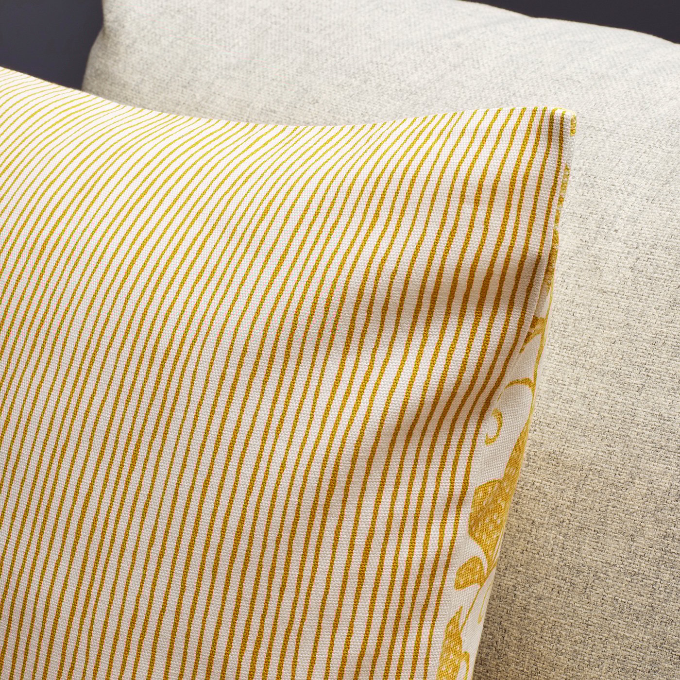 Cushion cover, yellow/white 5
