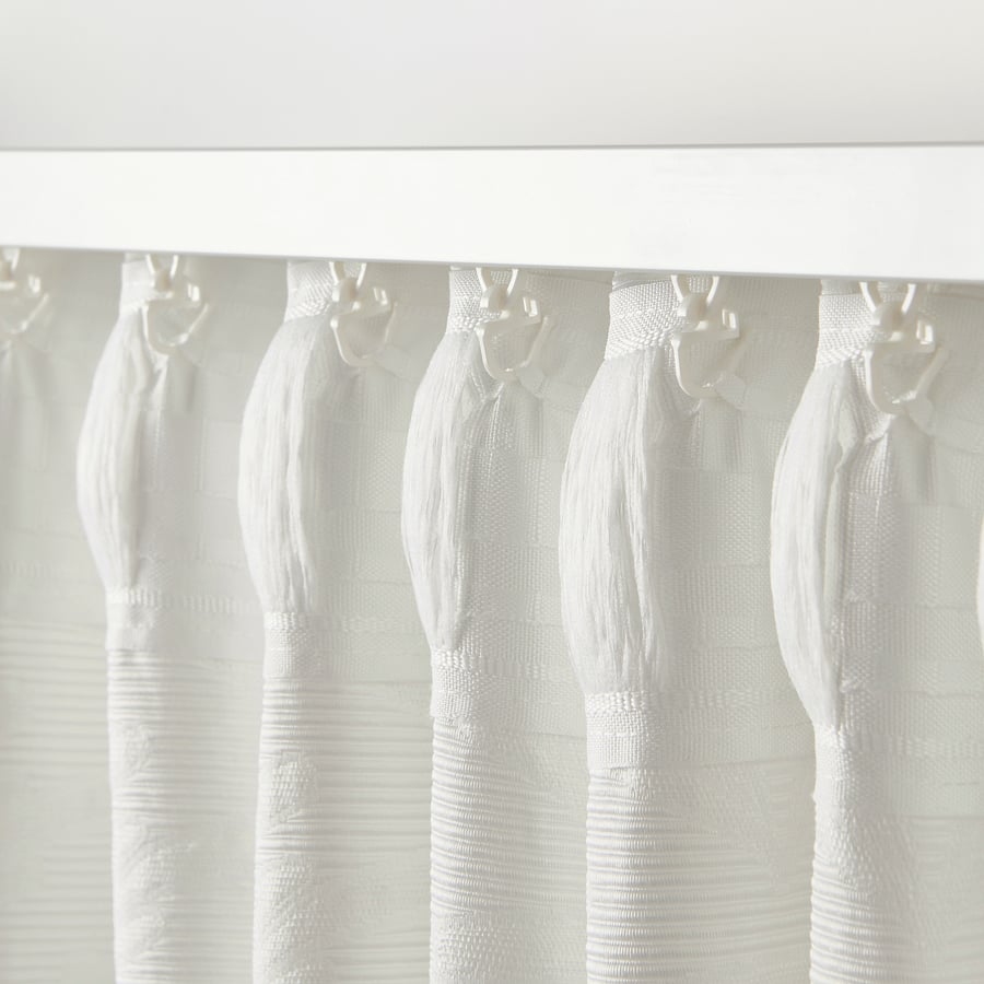 FLASKSTARR Curtains with tiebacks, 1 pair, white, 57x98" IKEA
