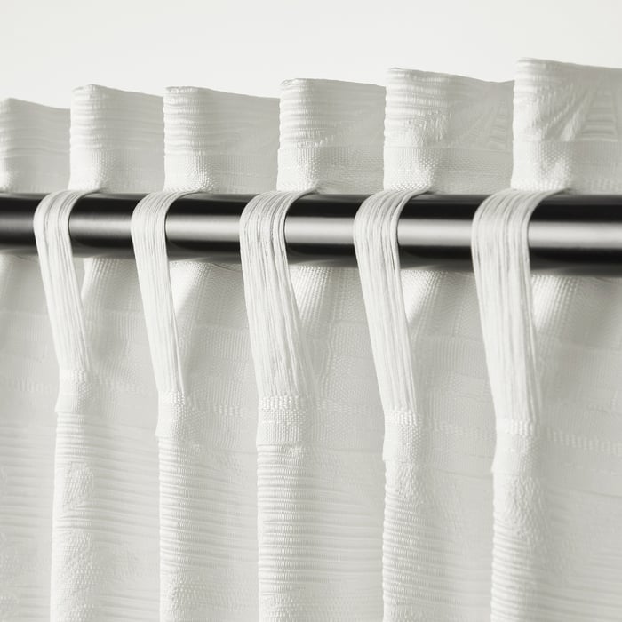 FLASKSTARR Curtains with tiebacks, 1 pair, white, 57x98" IKEA
