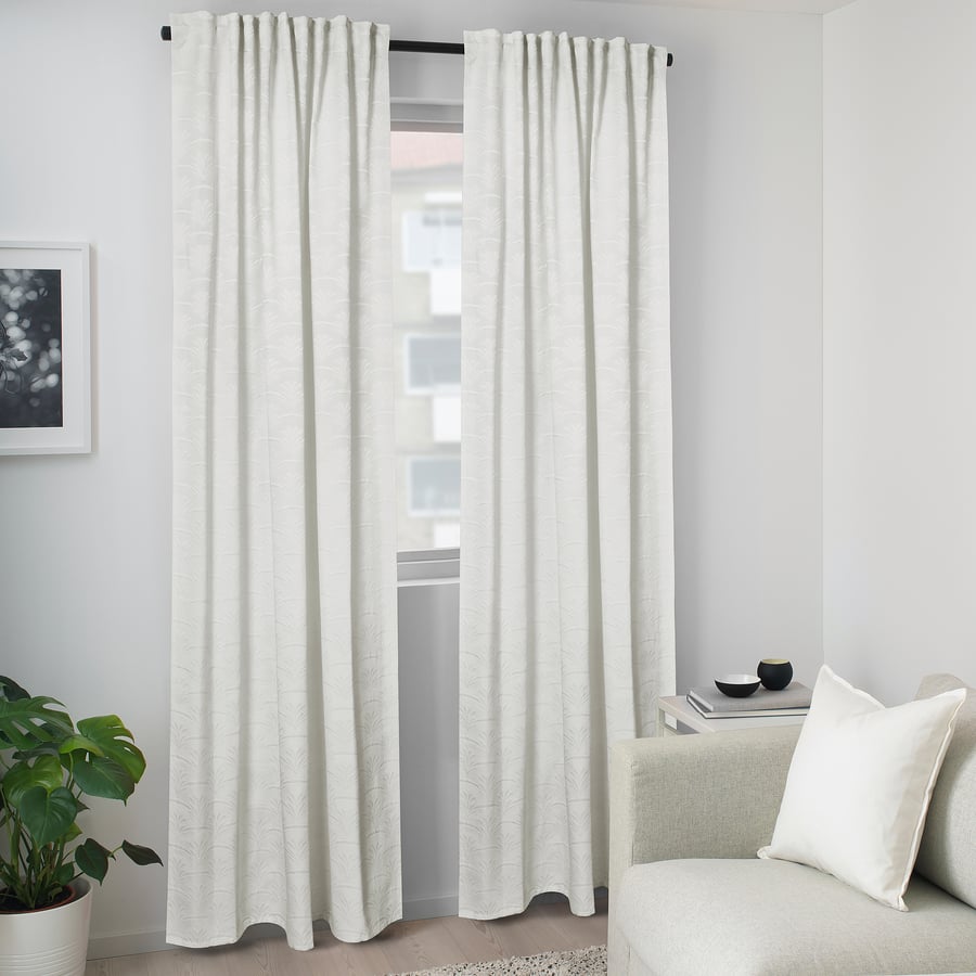 FLASKSTARR Curtains with tiebacks, 1 pair, white, 57x98" IKEA