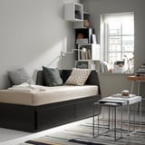 FLEKKE Daybed frame with 2 drawers, black-brown, Twin