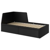 FLEKKE Daybed frame with 2 drawers, black-brown, Twin