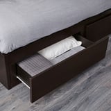 FLEKKE Daybed with 2 drawers/2 mattresses, black-brown/Åsvang medium firm, Twin
