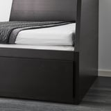 FLEKKE Daybed with 2 drawers/2 mattresses, black-brown/Åsvang medium firm, Twin