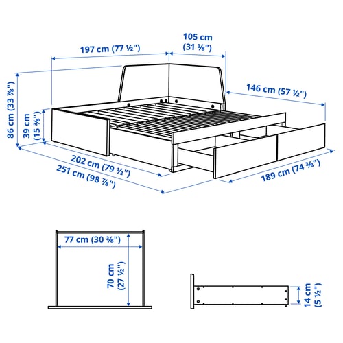 Illustration with measurements for the product: FLEKKE.