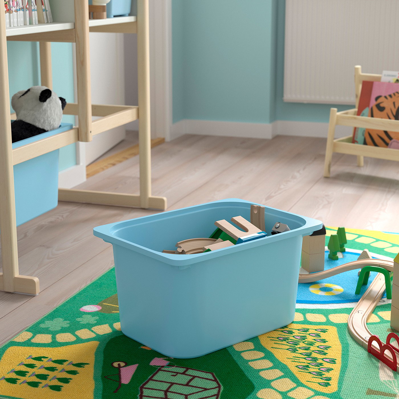 FLISAT open storage combination, light white stained pine white