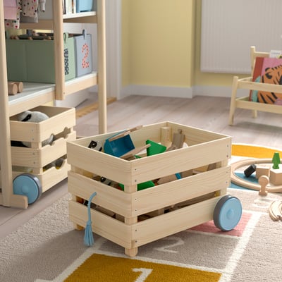 FLISAT Toy storage with casters, 15x16 7/8x11 3/8 "