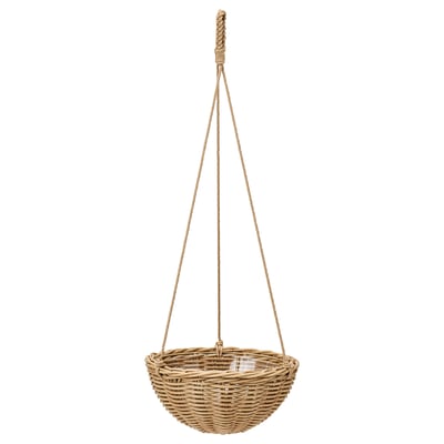 FLODBJÖRK Hanging planter, indoor/outdoor light gray-brown, 10 ¾ "