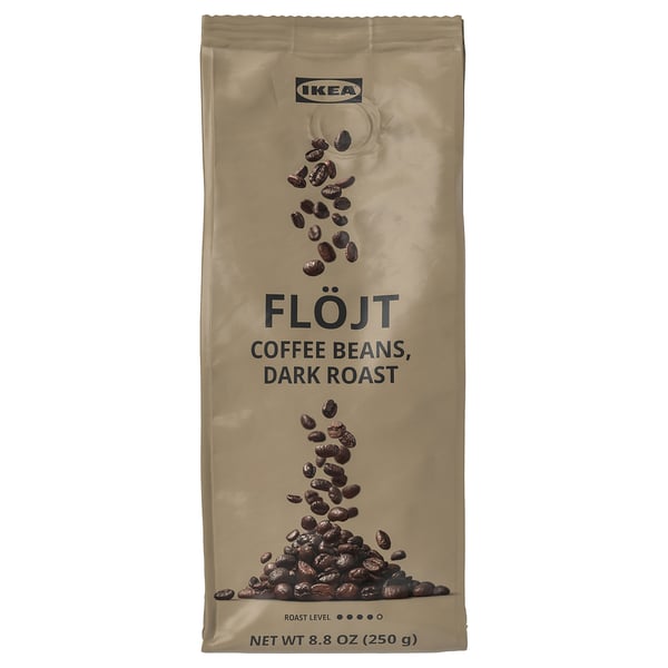 Photos: package of IKEA FLÖJT dark roast coffee beans, 8. 8 oz.