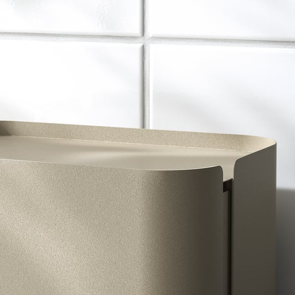 FLORSJÖN Trash can, beige, 1 gallon