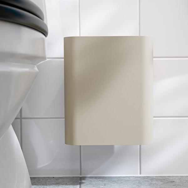 FLORSJÖN Trash can, beige, 1 gallon