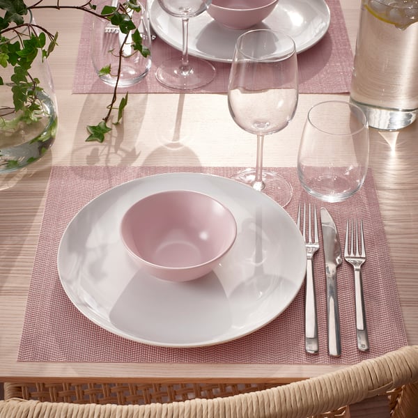 FLYGFISK Placemat, light pink, 15x12 "