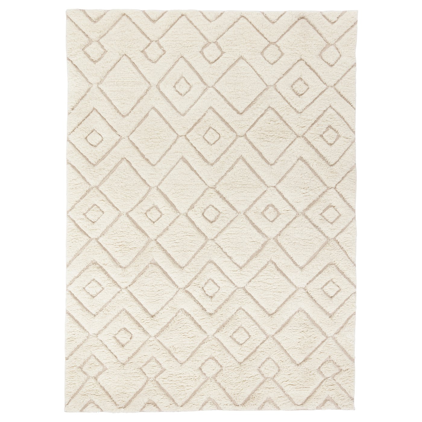 Rug, High Pile, Diamond-Shaped