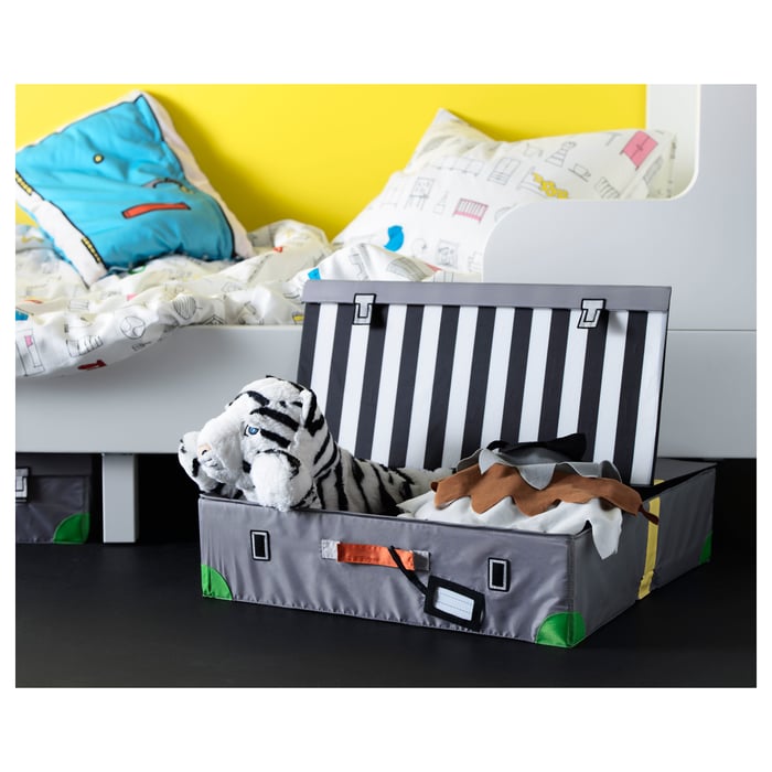 FLYTTBAR Underbed storage box, dark gray, 22 7/8x22 7/8x5 7/8" IKEA