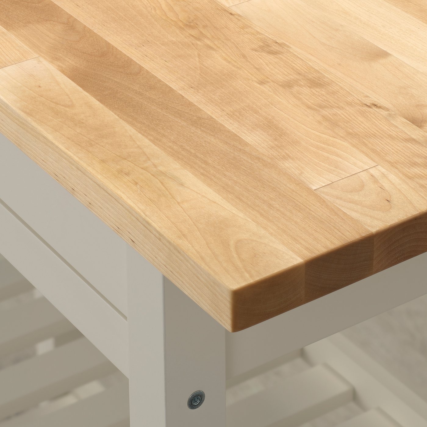 FÖRHÖJA kitchen cart, birch/white, 393/8x167/8