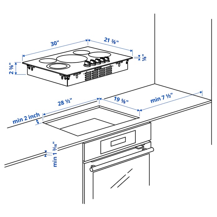 FÖRVÄLLA glass ceramic cooktop, black, 30" IKEA