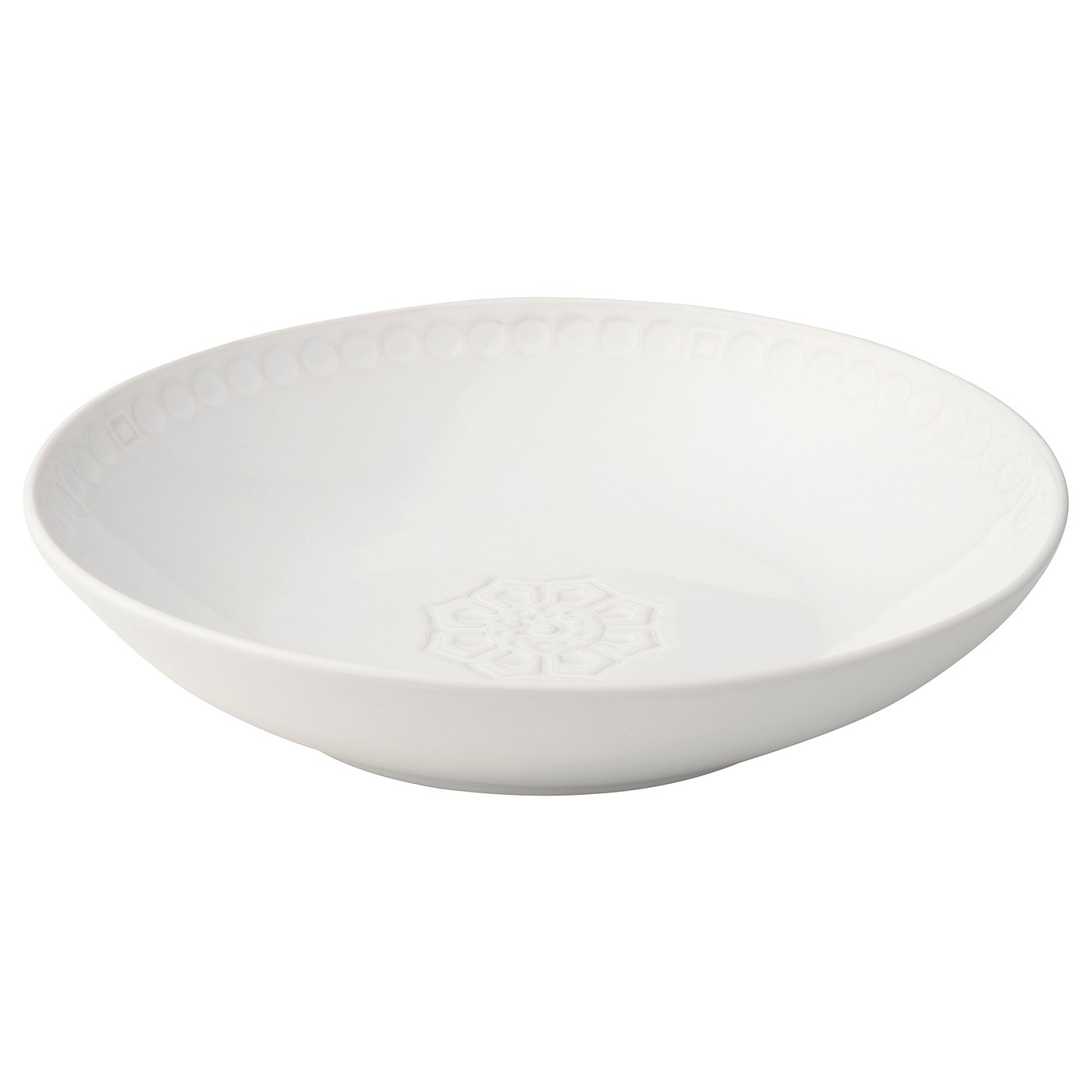 FÖSSTA Deep plate/bowl, white/medallion pattern, 9" IKEA