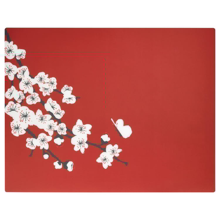 FÖSSTA Place mat, red plum blossom, 18x14" IKEA