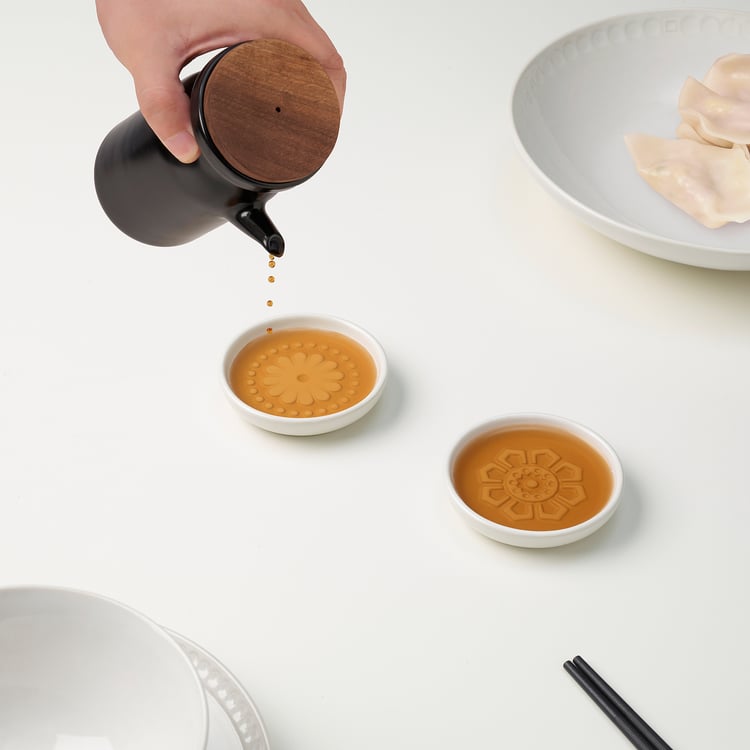 FÖSSTA Sauce dish, set of 2, white/medallion pattern IKEA